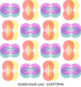 Abstract geometric seamless colorful pattern on white isolated background in vector. Elegant design for any use