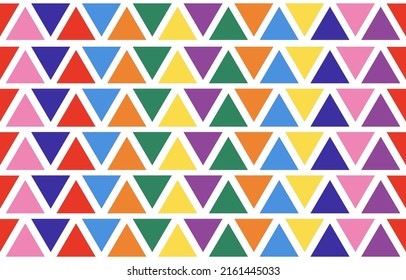 Abstract geometric seamless colorful pride month love pattern wallpaper fabric texture.