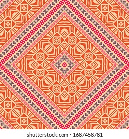 Abstract geometric seamless ethnic pattern