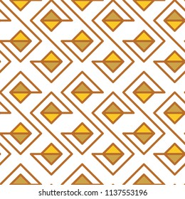 Abstract geometric seamless fashion design print triangle pattern gold colors