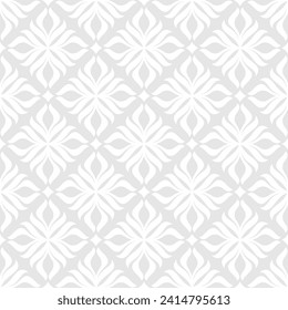 Abstract geometric seamless floral pattern. ornament for wrapping, wallpaper, tiles. Gray and white graphic vector background.