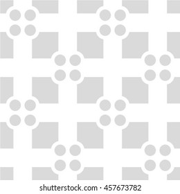 Abstract geometric seamless gray and white style pattern with circle.