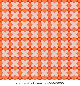 Abstract Geometric Seamless Grid Pattern Stunning Red and Orange Wallpaper Background Design