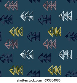 Abstract geometric seamless hand drawn pattern with tribal motifs. Modern texture. Col orful free hand background.