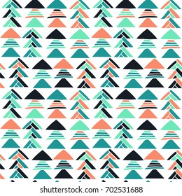 Abstract geometric seamless hand drawn pattern with tribal motifs. Modern texture. Colorful free hand background.