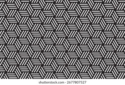 Abstract geometric seamless hexagon vector pattern background