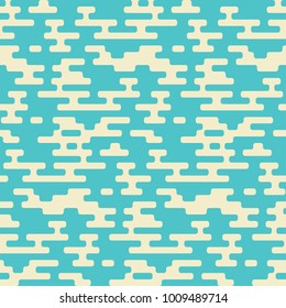 Abstract geometric seamless hipster fashion pillow pattern. Random halftone rounded lines background.