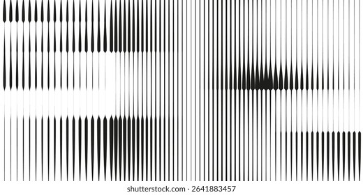 abstract geometric seamless horizontal transition thin to thick line pattern.