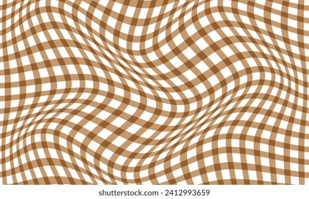 abstract geometric seamless light brown plaid wave line pattern.