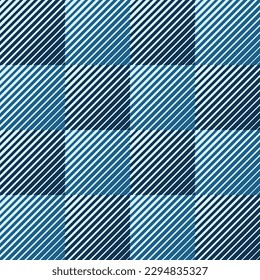 Abstract geometric seamless lines vector pattern. Color halftone lines pattern. Vector parallel slanting, oblique lines texture. Blue color lines. Color geometric background.