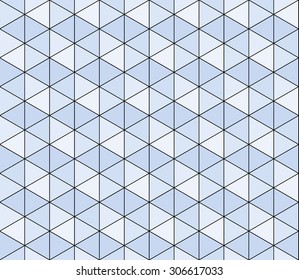Abstract geometric seamless mosaic pattern of hexagons and triangles