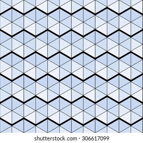 Abstract geometric seamless mosaic pattern of hexagons and triangles