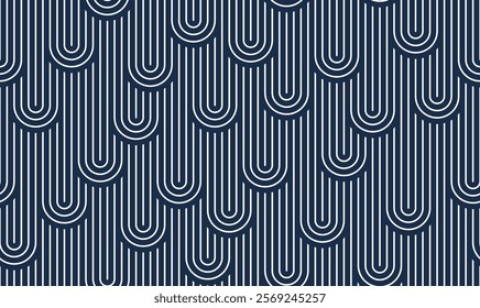 Abstract geometric seamless patter, vector background of lines like roof tiling, Asian endless pattern, vintage reptile skin china decoration.