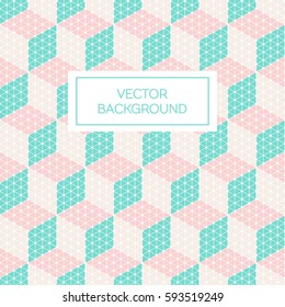 Abstract geometric seamless pattern 3D cube shape background