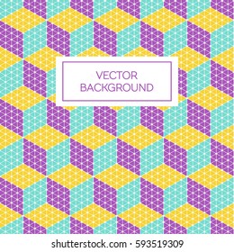 Abstract geometric seamless pattern 3D cube shape background