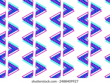 Abstractas patrón geométrico sin fisuras 80s-90s estética. Fondo de diseño contemporáneo inspirado en Memphis. Colores de neón eléctrico