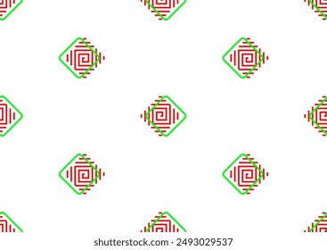 Abstract geometric seamless pattern 80s-90s aesthetic. Contemporary memphis inspired design background. Bold neon colors, layered geometry diamond shapes
