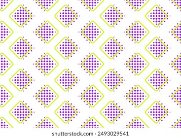 Abstract geometric seamless pattern 80s-90s aesthetic. Contemporary memphis inspired design background. Bold neon colors, layered geometry diamond shapes
