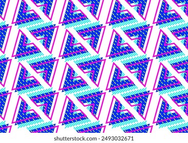 Abstractas patrón geométrico sin fisuras 80s-90s estética. Fondo de diseño contemporáneo inspirado en Memphis. Colores de neón eléctrico