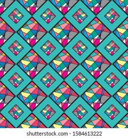 Abstract Geometric Seamless Pattern able to print for cloths, tablecloths, blanket, shirts, dresses, posters, papers.
