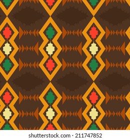 Abstract geometric seamless pattern African style. Vector background 