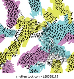 Abstract geometric seamless pattern with animal print.