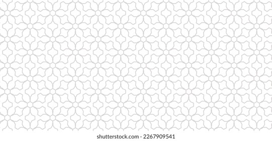 Abstract geometric seamless pattern in Arabesque style. Vector ornamental lines texture, elegant floral lattice, mesh. Traditional luxury background. Elegant subtle ornament, delicate repeat design