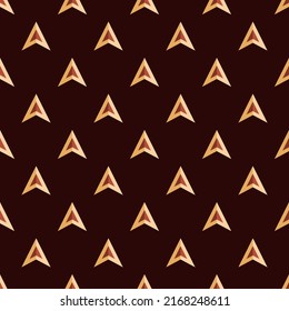 Abstract geometric seamless pattern with arrows, pointers. Geometric design elements. Brown, beige colors. Color background for fabrics, wallpaper, covers, textile, decoration, scrapbooking.