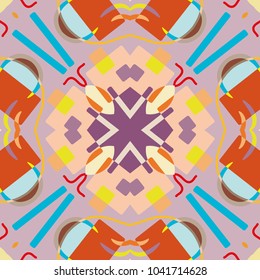 Abstract geometric seamless pattern, artistic composition. Colorful design for wallpaper, flyer, brochure cover. Colored geometric shapes, figures. Modern art background