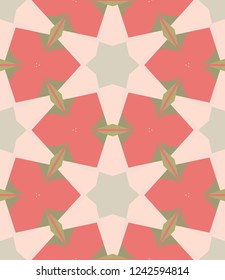 Abstract geometric seamless pattern, artistic composition. Colorful design for wallpaper, flyer, brochure cover. Trendy bright colors geometric shapes, figures. Modern art background