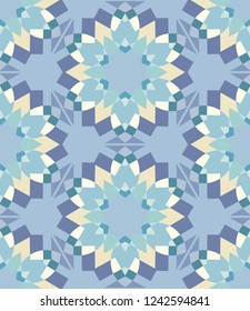 Abstract geometric seamless pattern, artistic composition. Colorful design for wallpaper, flyer, brochure cover. Trendy bright colors geometric shapes, figures. Modern art background