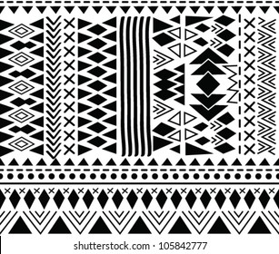 Abstract geometric seamless pattern. Aztec style pattern with triangle and line