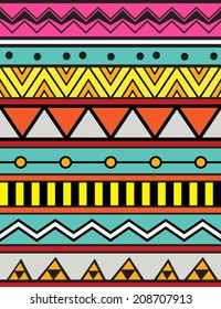 Abstract geometric seamless pattern. Aztec style pattern with triangle and line