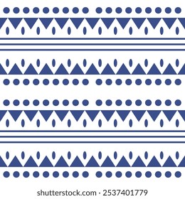 Fundo abstrato padrão contínuo geométrico. Padrão sem emenda azul e branco. Vetor