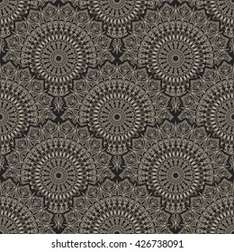 Abstract geometric seamless pattern background with floral elements. Zentagle-style pattern ornament. Elegant background for cards and invitations.