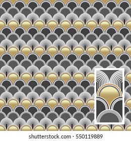 Abstract geometric seamless pattern or background with the basic element for creation. Art Deco style.