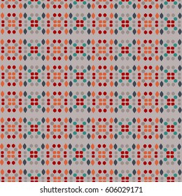 Abstract geometric seamless pattern. Background texture with dots, geometric shapes