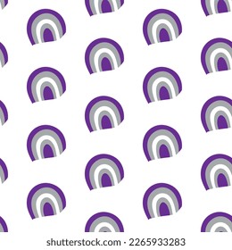 Abstraktes geometrisches nahtloses Muster. Schönes Muster mit Regenbögen in Farben Graysexuelle Pride Flag. Druck für Textilien, Tapeten, Deckel, Oberfläche. Für Modegewebe. LGBTKA-Symbole