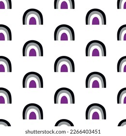 Abstract geometric seamless pattern. Beautiful pattern with rainbows in colors Asexual Flag. Print for textile, wallpaper, covers, surface. For fashion fabric. lgbtqa symbols