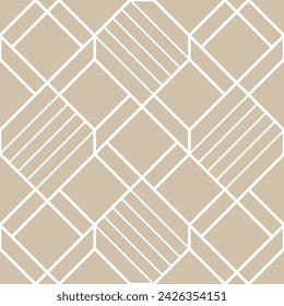 Abstract geometric seamless pattern. Beige and white. Modern stylish texture repeating vector background.