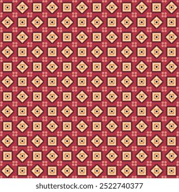 Abstract geometric seamless pattern with beige, yellow and red color tone 