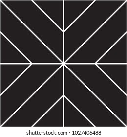 Abstract geometric seamless pattern. Black and white background design. Template for prints, wallpaper, wrapping paper, fabrics, covers, flyers, banners, posters and placards. Vector illustration.