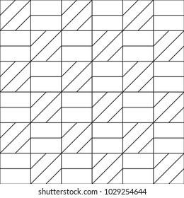 Abstract geometric seamless pattern. Black and white background design. Template for prints, wallpaper, wrapping paper, fabrics, covers, flyers, banners, posters and placards. Vector illustration.