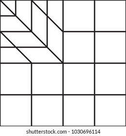 Abstract geometric seamless pattern. Black and white background design. Template for prints, wallpaper, wrapping paper, fabrics, covers, flyers, banners, posters and placards. Vector illustration.