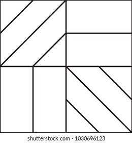 Abstract geometric seamless pattern. Black and white background design. Template for prints, wallpaper, wrapping paper, fabrics, covers, flyers, banners, posters and placards. Vector illustration.
