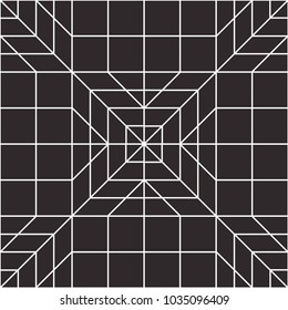 Abstract geometric seamless pattern. Black and white background design. Template for prints, wallpaper, wrapping paper, fabrics, covers, flyers, banners, posters and placards. Vector illustration.