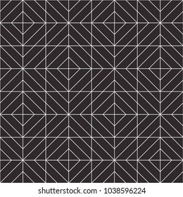 Abstract geometric seamless pattern. Black and white background design. Template for prints, wallpaper, wrapping paper, fabrics, covers, flyers, banners, posters and placards. Vector illustration.