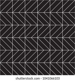 Abstract geometric seamless pattern. Black and white background design. Template for prints, wallpaper, wrapping paper, fabrics, covers, flyers, banners, posters and placards. Vector illustration.