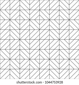 Abstract geometric seamless pattern. Black and white background design. Template for prints, wallpaper, wrapping paper, fabrics, covers, flyers, banners, posters and placards. Vector illustration.