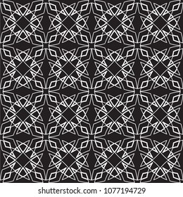 Abstract geometric seamless pattern. Black and white style pattern with circle and line.
